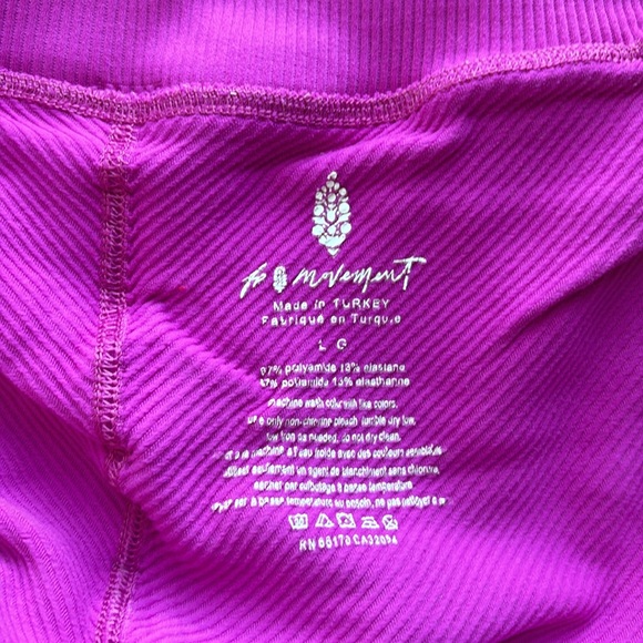 FP Free People Movement Set of Two Happiness Runs Leggings, Teal and Pink Size L - Picture 3 of 6